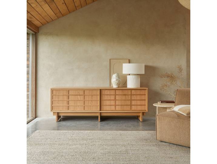 TV-Schrank aus Eiche 200 cm Miu - Natur - Oak