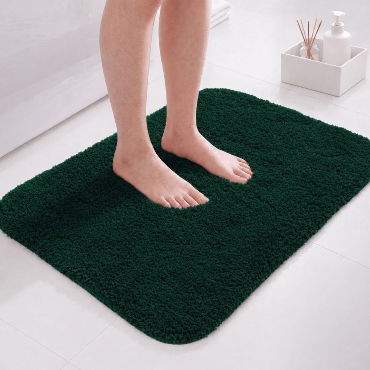Badmat Anti Slip Douchemat Donkergroen