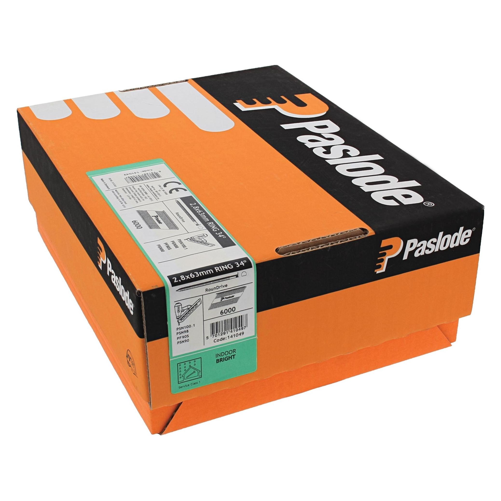 Haubold Paslode Befestigung 141049 Streifennagel 2,8 x 63 Gerillt Blank D-Kopf 6000 Stück (55079068)