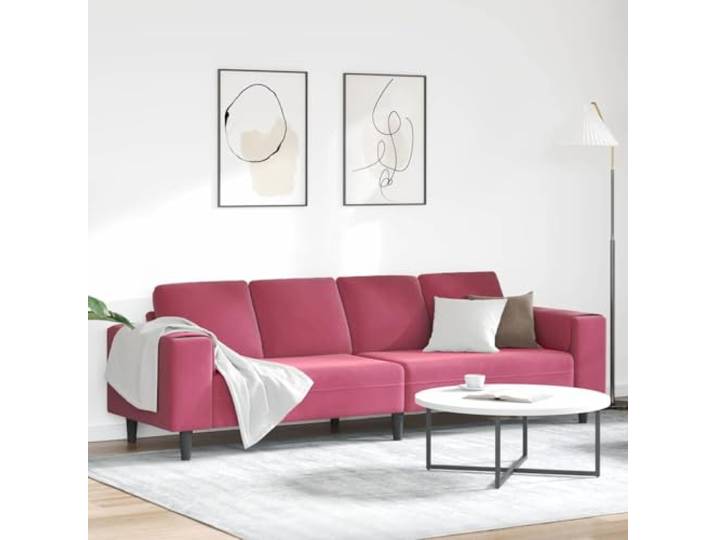 ZQQLVOO Wohnzimmer Couch Weinrot 250 x 77 x 76 cm Polyesterbezug, Atmungsaktiv, Sperrholzkorpus, Inklusive Kissen, Pflegeleicht