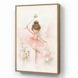 NACHTTISCHLAMPE MIT AKKU Ballerina - Fee - Blumen - Rosa 60x90 cm