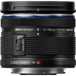 Olympus OM Digital m.Zuiko ED 9-18mm F4.0-5.6 II (Four Thirds, Micro Four Thirds), Objektiv, Schwarz