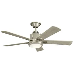 Elstead Lighting Colerne Deckenventilator 132 cm in Gebürstetem Nickel mit LED