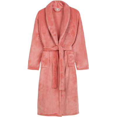 Bademantel GOOD MORNING "Good morning Bathrobe uni" Gr. M, rosa (altrosa), L:115cm, Kunstfaser, Hausmäntel, Bademantel, Schalkragen, Gürtel, Taschen, Damen & Herren, Velours, Glanz