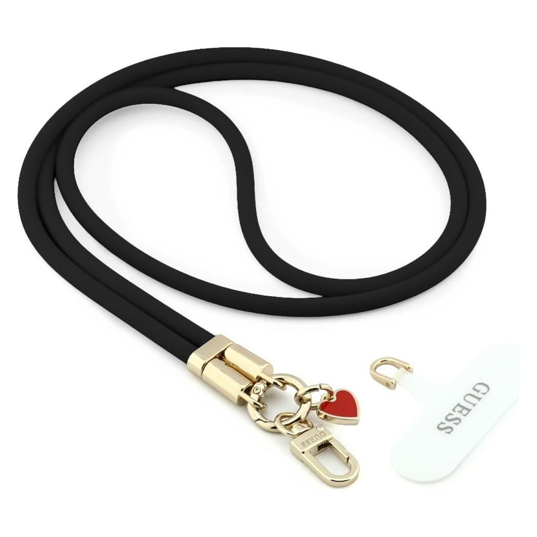 Guess Uniwersalna smycz Universal CBDY Silicone Script Charm czarny (GUUCBLSSMCK)
