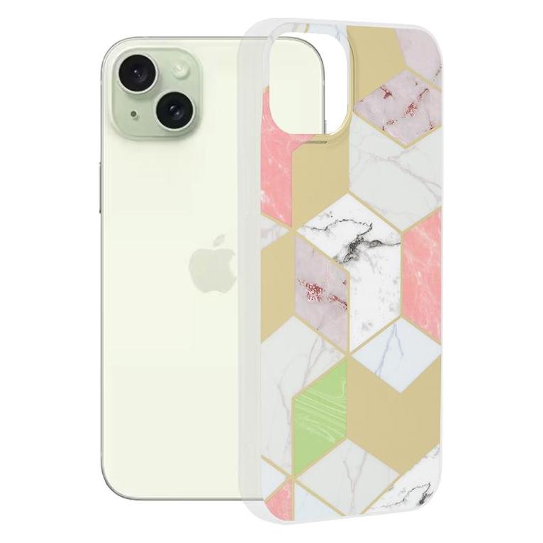 Techsuit - Marble Series - iPhone 15 Plus - Purple Hex (Apple iPhone 15 Plus) (56342045)