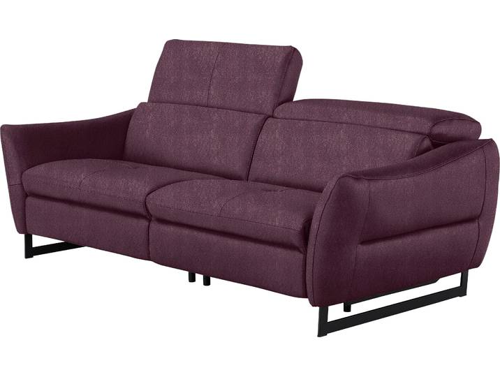 2,5-Sitzer EGOITALIANO Dafne, elegantes Designsofa mit hohem Sitzkomfort , lila (plum), B:208cm H:97cm T:108cm, Sofas, 2 5-Sitzer, wahlw. mit elektrischer Relaxfunktion, Kopfteile manuell verstellbar