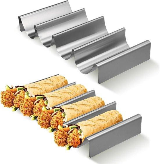 Merkloze Hotdog en Taco Houder van Roestvrij Staal met Ergonomisch Ontwerp
