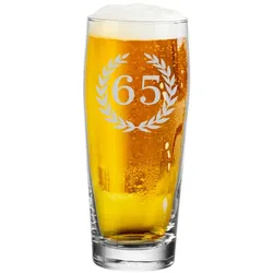 Luxentu Willi Becher Bierglas Helles-Glas 0,5 Liter mit Eichung - 65. Jubiläum
