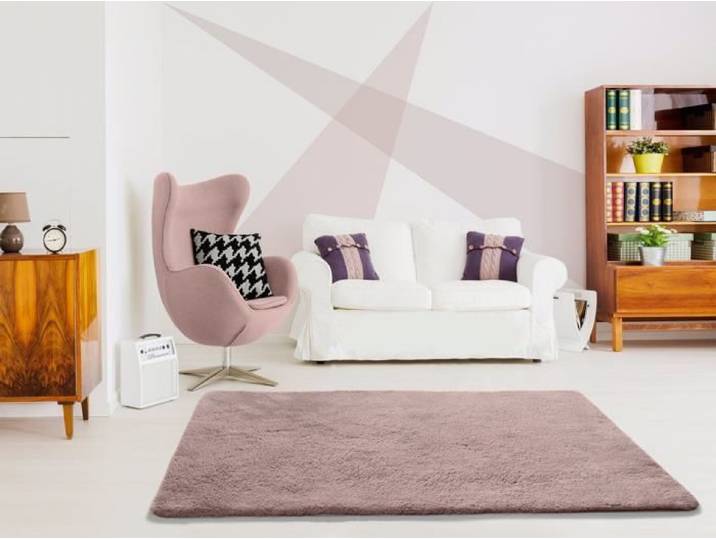 Tapis ATTICGO shaggy uni 200 x 290 cm ALPACA rose poudré