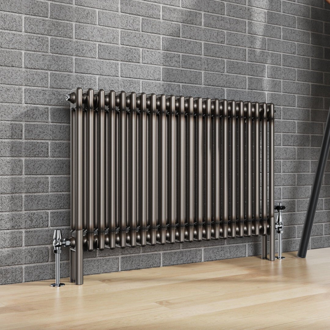 Belfry Heating Doe Horizontal Traditional 2 Column Radiator Raw Metal Silver;Raw Metal 600cm H x 1010cm W x 70cm D