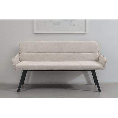 Sitzbank BYLIVING "Rico", beige (hellgrau, schwarz), B:160cm H:90cm T:62cm, Stoff, Sitzbänke, Sitzbank, gemütliche Esszimmerbank in 140 oder 160cm, hochwertiger Stoffbezug