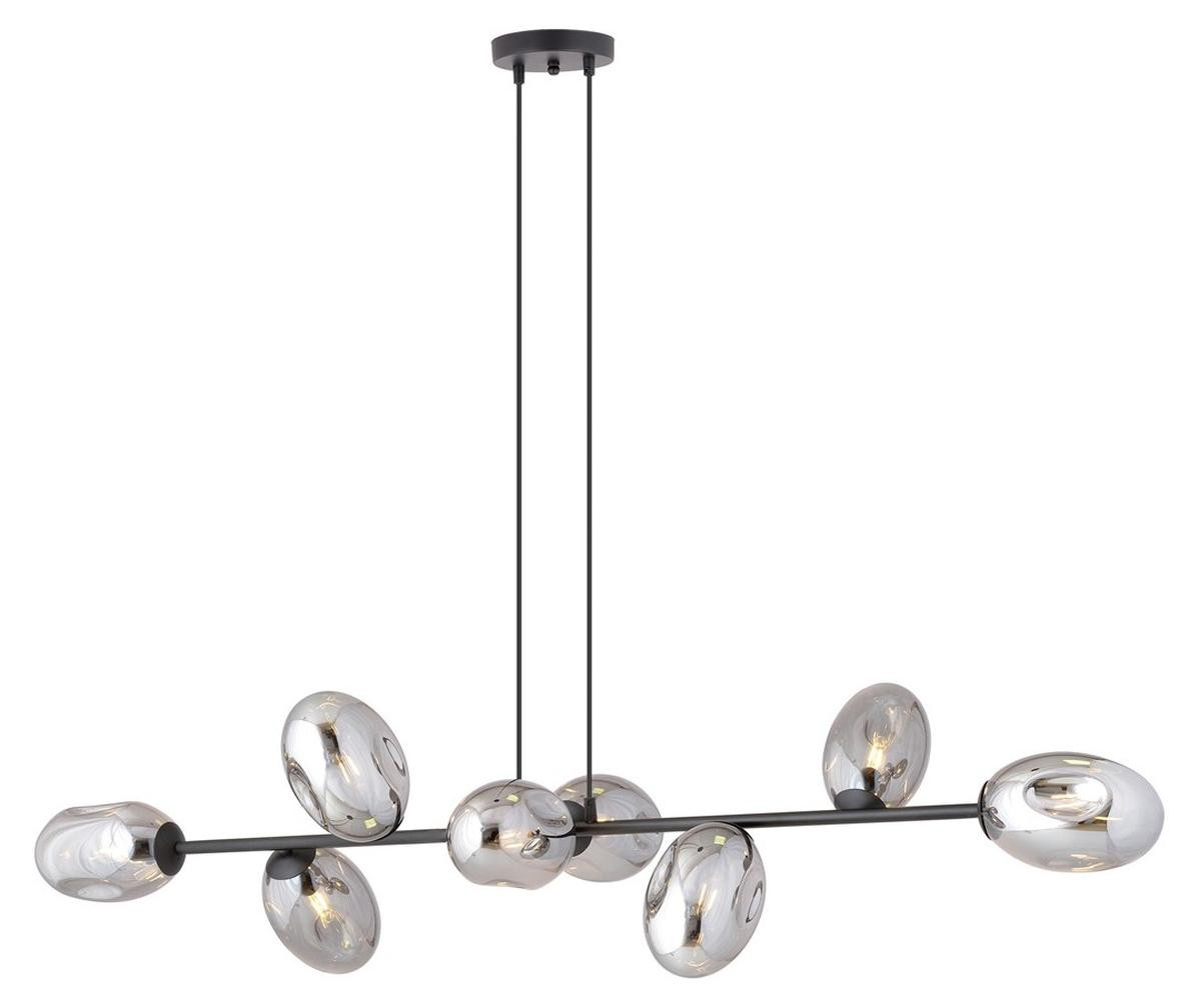 Kendra Home Hanglamp Pandora van zwart staal en grafietkleurig glas