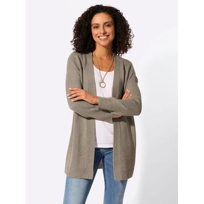Longstrickjacke CASUAL LOOKS, Damen, Gr. 44, schlamm, 100% Polyacryl, unifarben, Strickjacken Longstrickjacke