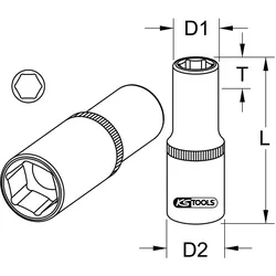 KS Tools, Steckschlüssel + Stecknuss, 500.1410