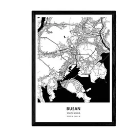 POSTER Karte Von Busan - Südkorea A3 Rahmenlos