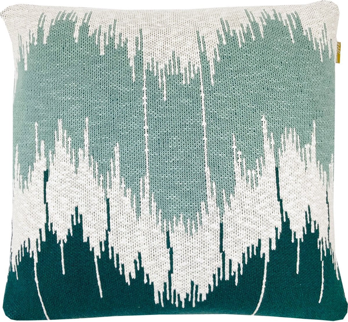 Malagoon Wave gebreid kussen groen
