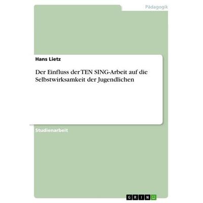 Der Einfluss der TEN SING-Arbeit auf die Selbstwirksamkeit der Jugendlichen, Taschenbuch von Hans Lietz, GRIN, 978-3-668-13070-8