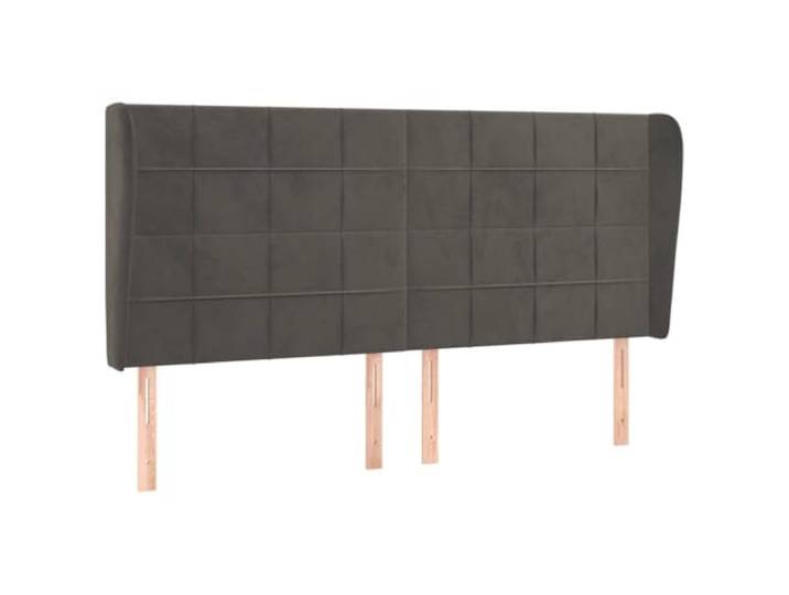 GHVBNMF Kopfteil mit Ohren Dunkelgrau 163x23cm Samt Polsterkopfteil Höhenverstellbares Polsterbett Kopfteil aus Samtstoff mit Holzbeinen für ein stilvolles Ambiente im Schlafzimmer.
