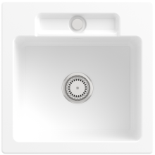 Villeroy & Boch 334502KG Siluet 50 S Snow White Keramikspüle Excenterbetätigung Einbauspüle 50 cm Unterschrank