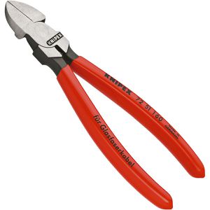 Knipex Seitenschneider 7251160, für Glasfaserkabel, 160 mm, poliert, kunststoffüberzogene Griffe, Öffnungsfeder