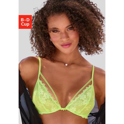 Bügel-BH VIVANCE "BH mit Bügel, Spitzen-BH, als Dessous-Set kombinierbar, Julia", Damen, Gr. 70, Cup D, grün (lime), Spitze, Obermaterial: 88% Polyamid, 12% Elasthan, BHs Bügel-BH, sexy Dessous, sexy Unterwäsche Damen