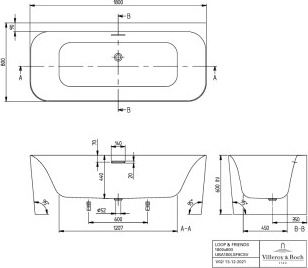 Villeroy & Boch UAC180LSFSA1V01 Vorwand-BW Loop&Friends 180LSFSA1