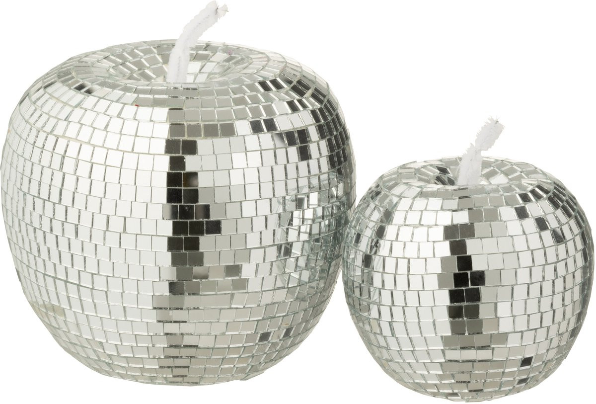 J-Line Decoratie Appel Spiegel Schuim - Zilver - Large