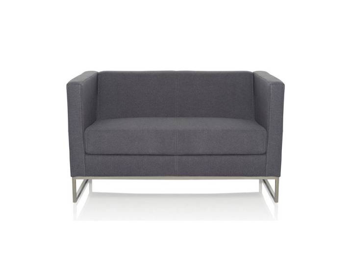 Canapé lounge - hjh OFFICE - BARBADOS - Gris Foncé - Tissu