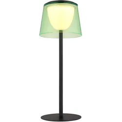 LED Außen Tischlampe Tischleuchte Akku Innen Außen schwarz Gartenleuchte Touchdimmer USB, grün, Metall, 1,8W 150lm warmweiß, DxH 13x34 cm