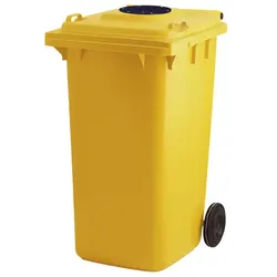 Mülltonne ESE Container mit Glasrosette 240 L Gelb Behälter für Glas