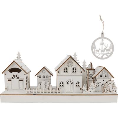 Weihnachtsdorf OTTO HOME "Weihnachtsszene", weiß, Holzwerkstoff, Weihnachtsdörfer, Weihnachtsdorf