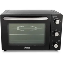 Princess Konvektionsbackofen DeLuxe 32l, Kleinbackofen, Schwarz, Grau
