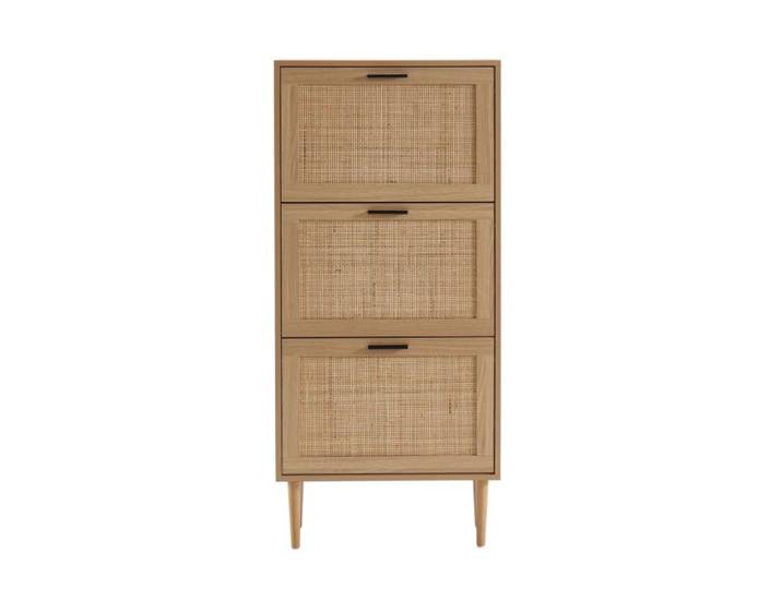 Meuble à chaussures cannage rotin 3 portes 60 cm