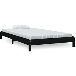 vidaXL Stapelbett Schwarz 80x200 cm Massivholz Kiefer