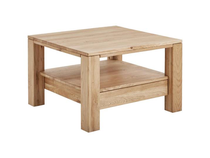 Linea Natura Couchtisch, Eichefarben, Holz, Wildeiche, massiv, 1 Schublade(n) Schubladen, quadratisch, eckig, 70x47.5x70 cm, Stauraum, Wohnzimmer, Wohnzimmertische, Couchtische, Couchtische eckig