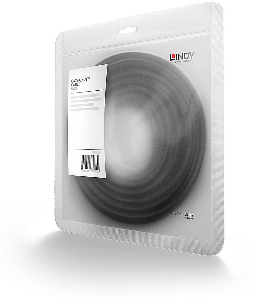 Lindy 2m Cat.6 U/UTP Ethernet Cable, Black