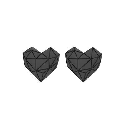 Paar Ohrstecker LIEBESKIND BERLIN "Herz", schwarz, Ohrringe, Damen, Edelstahl