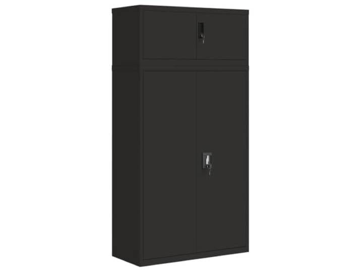 HKLGBVCR Aktenordner, Schwarz, 90 x 40 x 180 cm, Stahl, 3 verstellbare Abschließbarer Schrank, pulverbeschichteter Stahl, Wandbefestigung im Lieferumfang enthalten, Ordneraufbewahrung