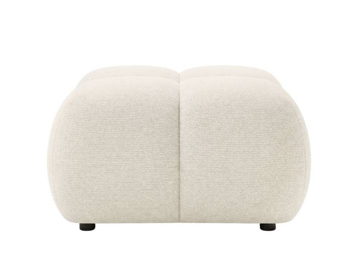 Pouf en tissu chenille beige 72x72x43.5