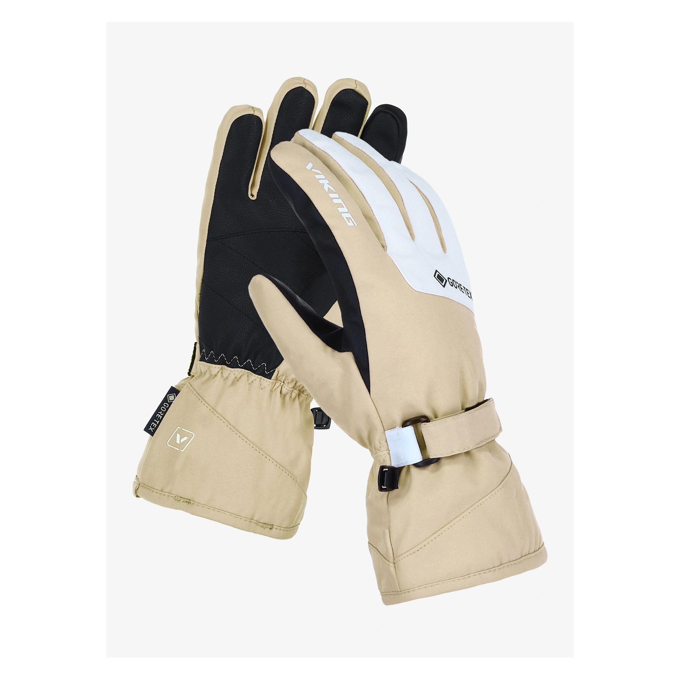 Viking Sherpa GTX 2.0 Damen Skihandschuhe Beige und Weiss (7) (707246)