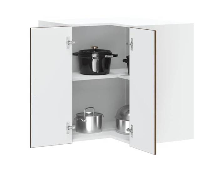 KTHLBRH Kalmar Eck-Schrank, 57 x 57 x 60 cm, Eiche braun, 57 x 57 x 60 cm Wandmontage, praktische Türen, Kapazität 60 kg, einfache Reinigung
