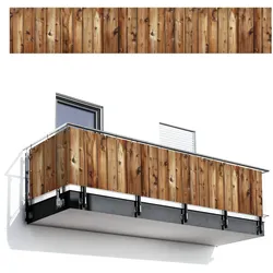 BALKON-SICHTSCHUTZ Holz - Braun Groß 500x85 cm