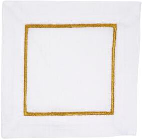 Saro Lifestyle Hemstitched Border Napkins (Set of 4) - Elegant Beverage Napkins for Everyday Entertaining & Cocktail Parties