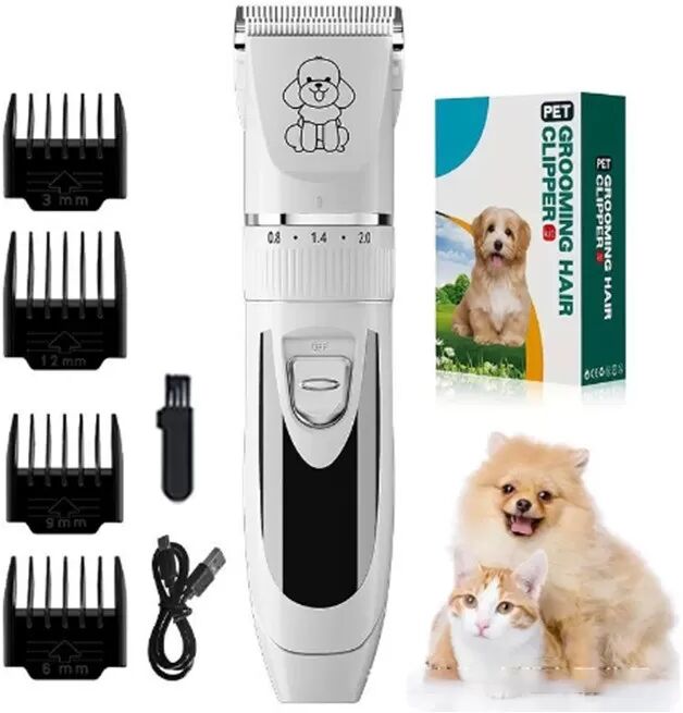 INF Elektrischer Tierhaarschneider Set mit Keramikklinge für Hunde & Katzen