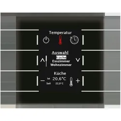 MDT BE-GBZS.01S KNX Glas Bedienzentrale, Smart Home Hub, Schwarz