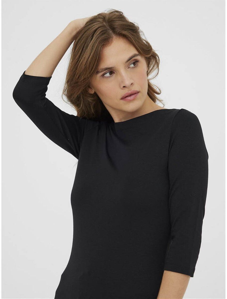 VERO MODA T-shirt col bateau, manches 3/4