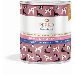 PERRO Gourmet Kaninchen mit Karotten 800 g Monoprotein-Futter für ausgewachsene Hunde