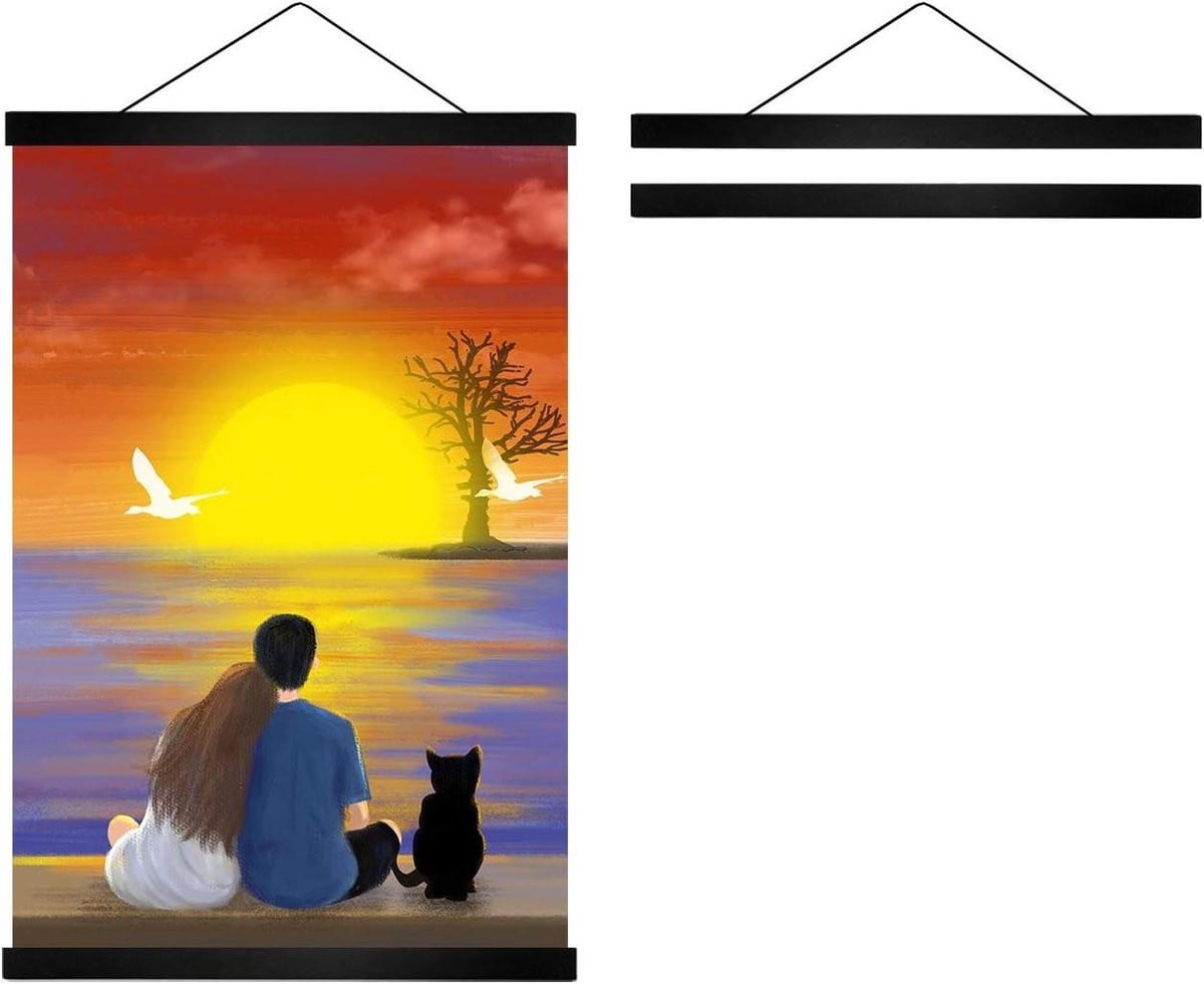 Magnetische Posterhanger Zwart - Houten Fotolijst voor Kunst - 457 cm
