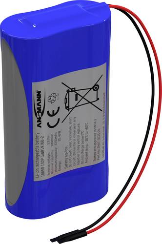 Ansmann 1S2P Akkupack 2x 18650 Kabel Li-Ion 3.6V 7000 mAh